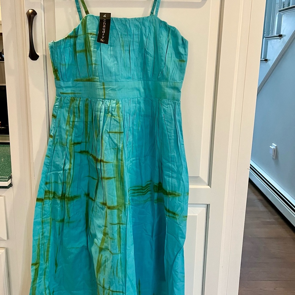Aqua and Green Dress
